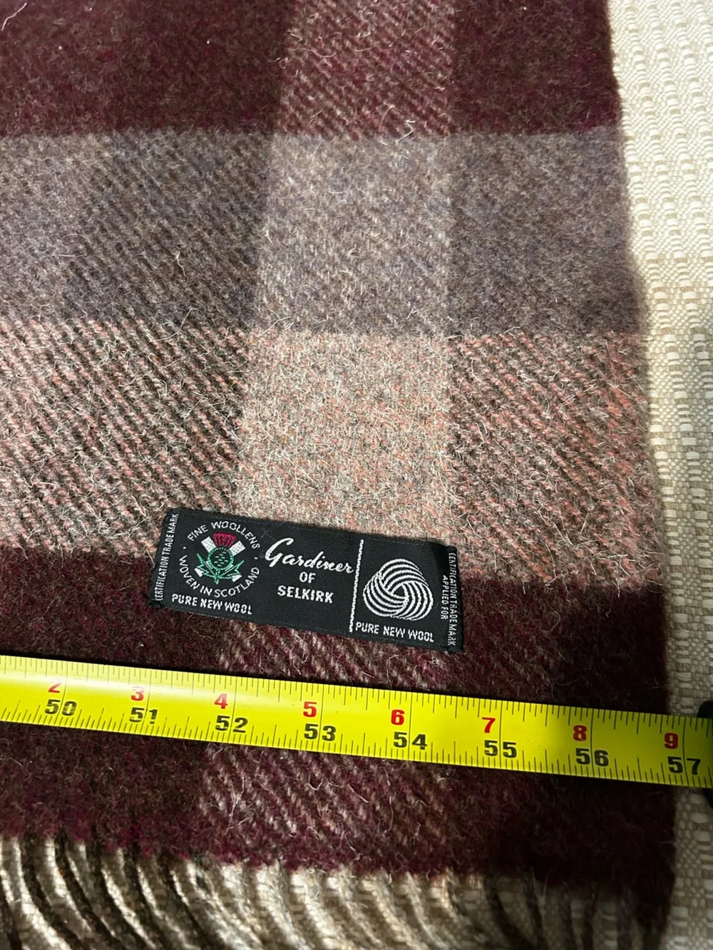 Vintage Gardiner of Selkirk Scottish 100% Wool Throw Blanket Tartan Plaid